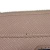 Used Saffiano Keychain 11569 1PP122 7943 L-shaped Zipper Key Ring with Card Case and RFID Triangle Logo, Pink, Women's