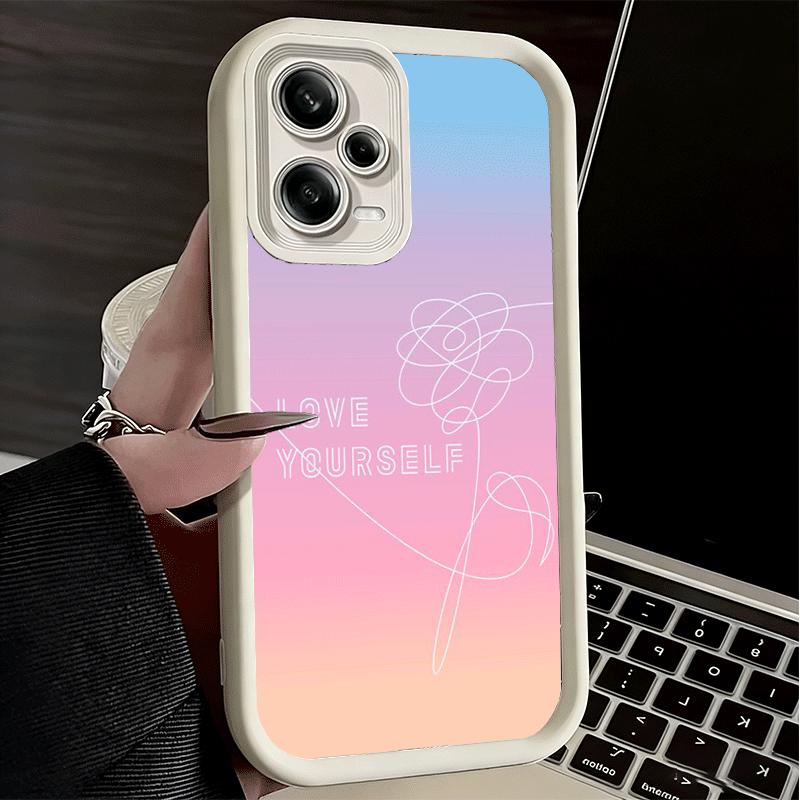 

Love Yourself Flower Heart Line Kpop Soft Phone Case for Xiaomi Redmi Note 15 14 13 12 11 Pro Plus 10S 11S 4G 11T 5G Shell Silic Redmi Note 11T 5G
