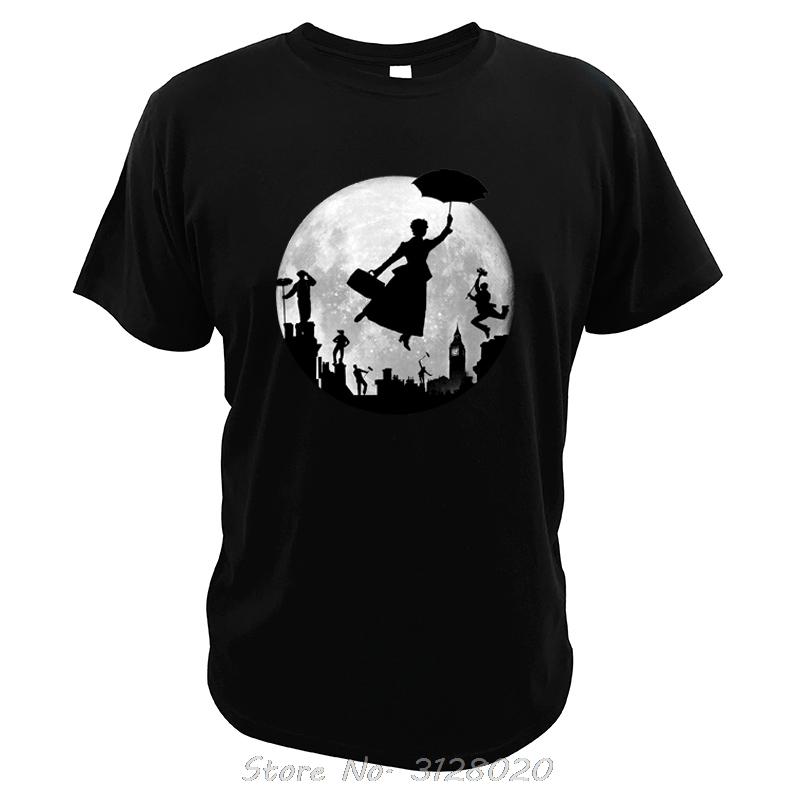 

Mary Poppin T Shirt Full Moon London Rooftops Fairy Coming High Quality Digital Print Movie Tshirt Tees Men Cotton T-shirt - ... 5XL різнокольоровий