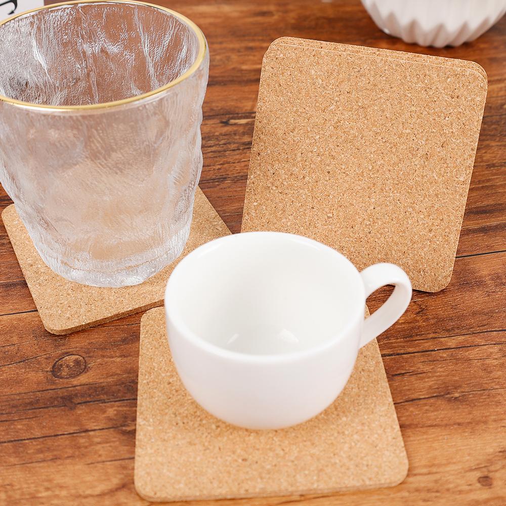 Square Cork Coaster for Families Tea Houses Restaurants Cafes Heat Resistant and Anti Slip Cup Mats Home Kitchen Tools Wholesale