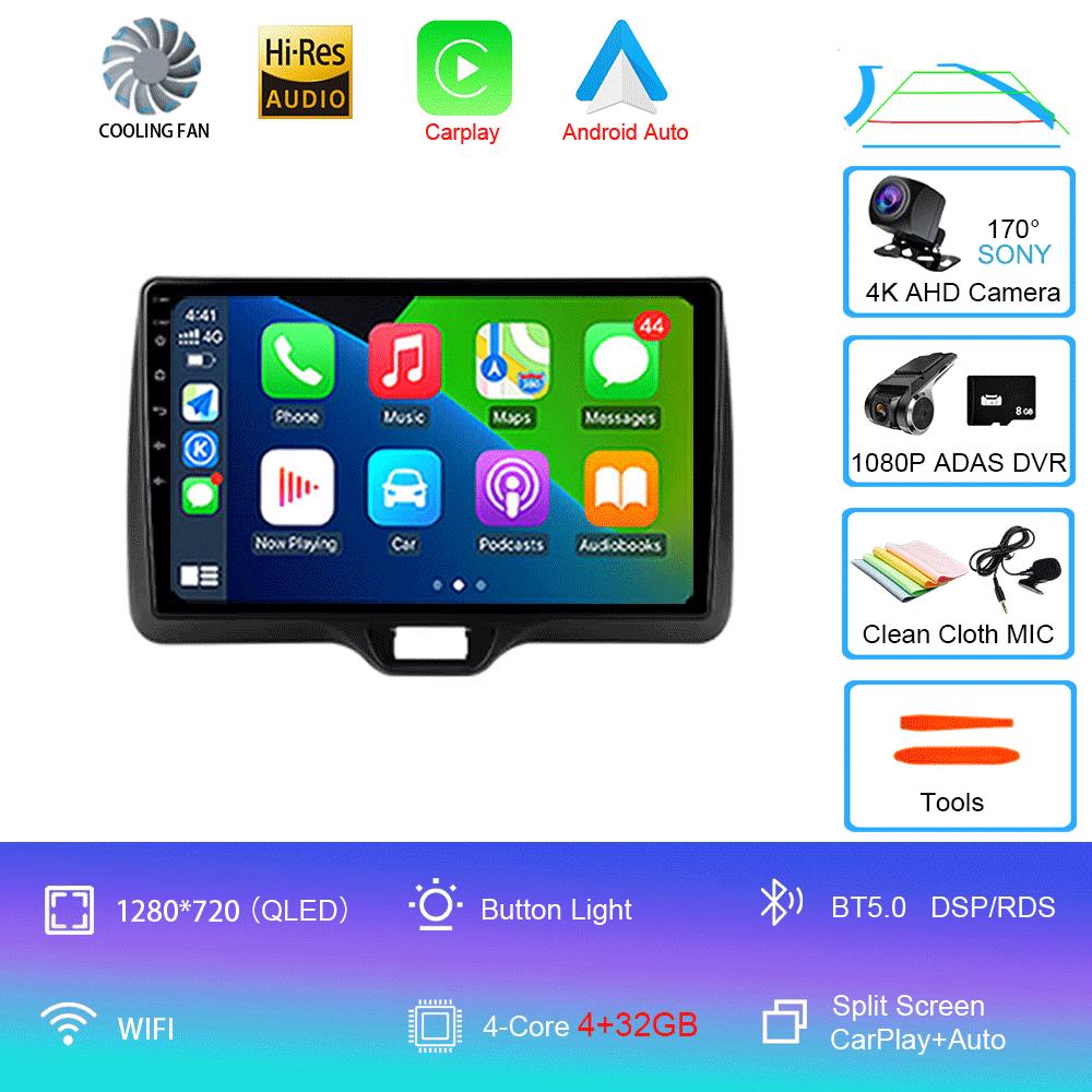 Android 14 Car Radio Carplay Auto For Toyota Yaris Vios 2020 - 2025 Right Hand Drive Multimedia Player GPS Video 2 Din Head Unit