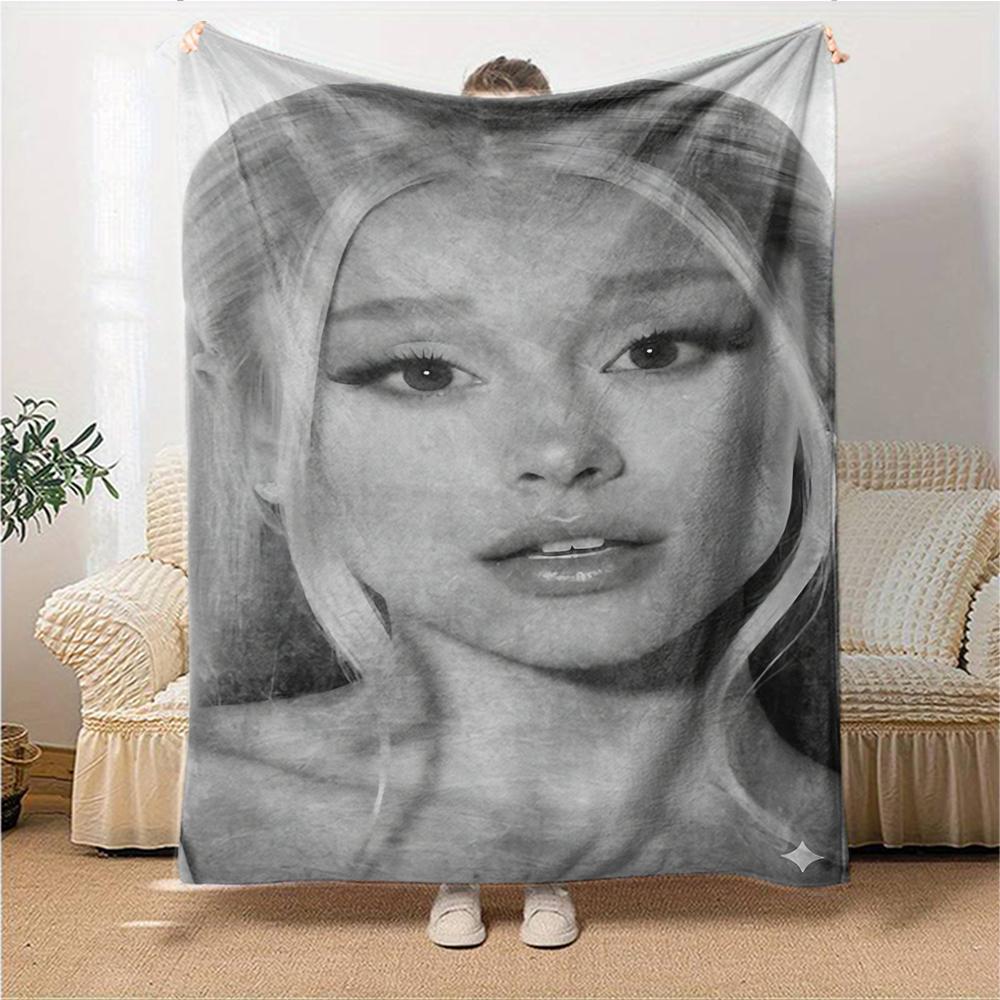 Fashionable Beauty Model Blanket Soft Throw Blanket For Home Bedroom Bed Sofa Travel Office Solid Christmas Blanket