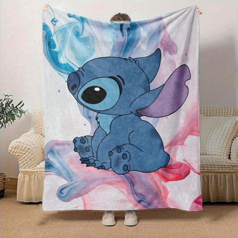 

Lilo and Stitch Cartoon Flannel Blanket - Ultra-Soft, Cozy, and Comfortable for Sofa, Bedroom, Camping, and Travel - Four-Season Versatility 130x150cm