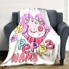 Custom Name Peppa Pig Family Adventure Party Blanket For Couch Bed Plush Cozy Fuzzy Blanket Super Soft Warm Blankets For Fall And Winter 0916108