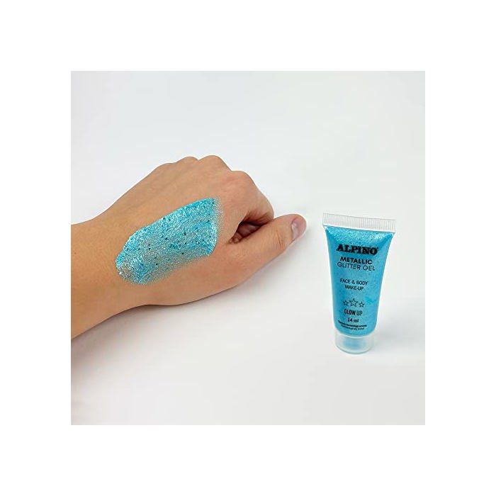 Gel Paillettes Métalliques - Alpino - DL000613 - Bleu - Lot de 6 - Facile à appliquer
