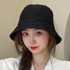 Summer Bucket Hat For Women Outdoor Foldable Fisherman Cap Solid Color Cotton Girls Panama Beach Sun Hat