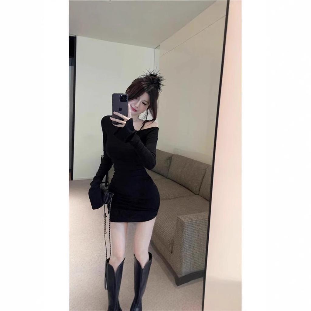 Bodycon šaty ve francouzském stylu s odhalenými rameny - Sexy mini sukně obepínající pas pro ženy