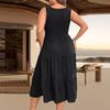 Women's Casual ,Color Loose Fit Sleeveless Midi Dress