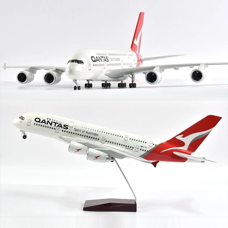 46cm 1/160 Scale Diecast Resin A380 Air Bus Passenger Aircraft Australia Airplane Model Offices Accessories Airways With Cabin