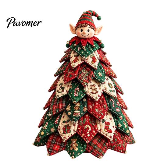 Creative Christmas Gifts for Crafters DIY Quilted Tree Kit, 3D Fabric Patchwork Craft Set Holiday Decorations Beginners, Handmade Tabletop Decor with