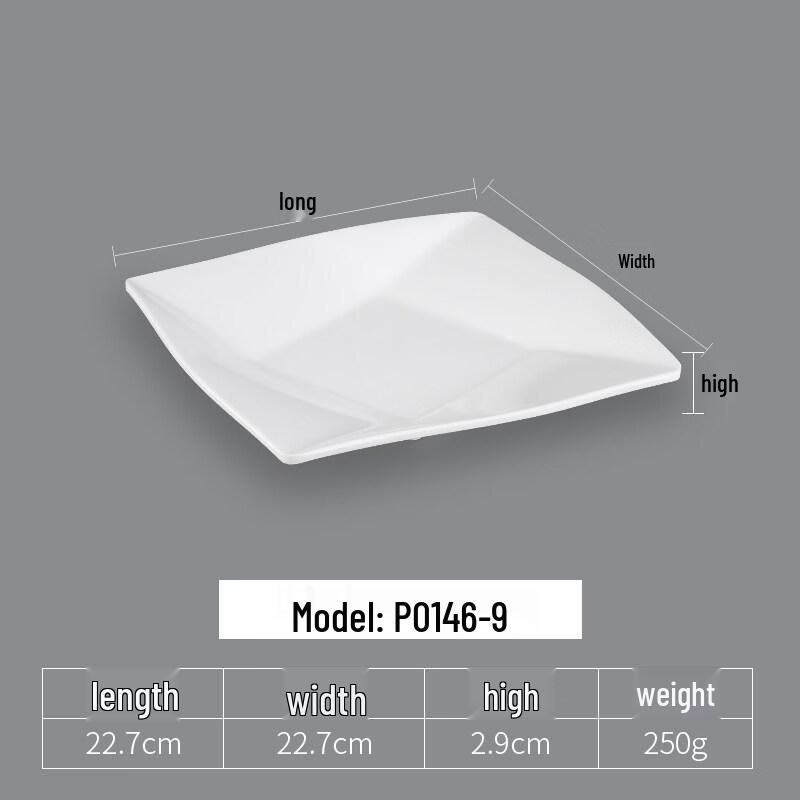 Melamine White Square Divided Serving Plate (5-Pack)