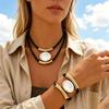 Collana Pendente Linea Geometrica Minimalista con Design Svuotato