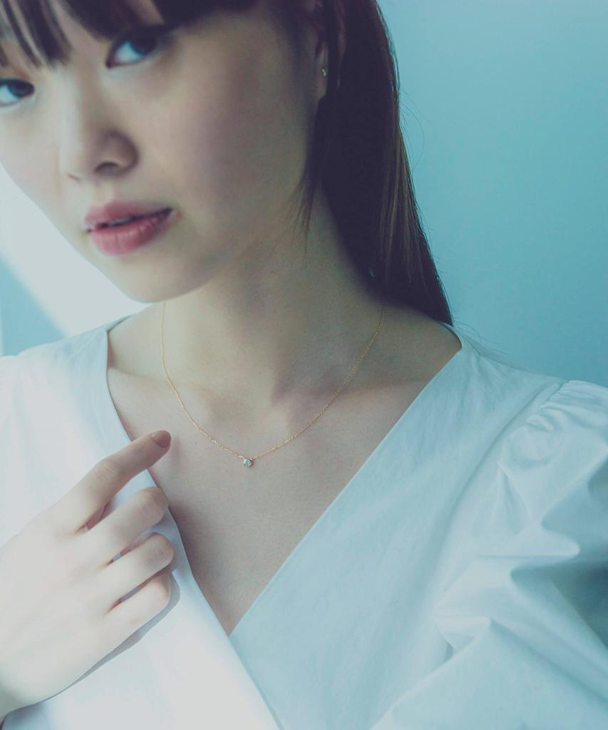 Ete K18 Diamond Necklace FREE Yellow Gold (ete) 0.1ct "Bright" 260845-660845