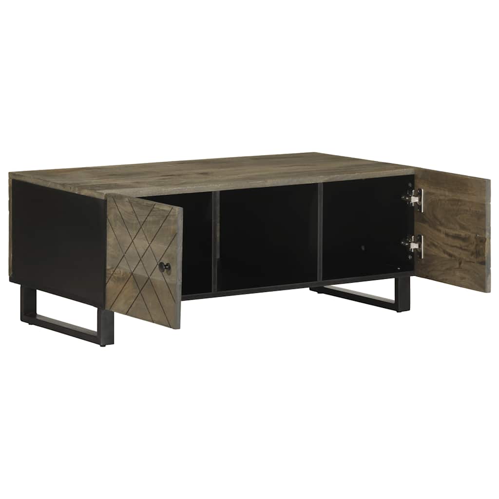  Coffee Table, Black, 100x54x40 Cm, Solid Mango Wood