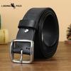 Stainless Steel Buckle Belt for Men, Genuine Leather Pin Buckle, Top Layer Cowhide, Korean Style, Retro Fashion, Trendy, Versatile Casual Trouser Belt