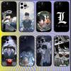 L Lawliet D-Death N-NoteS Pouzdro na telefon Pro iPhone 16,15,14,13,12,11,Pro,X,XS,Max,XR,Plus,Mini Měkký černý kryt