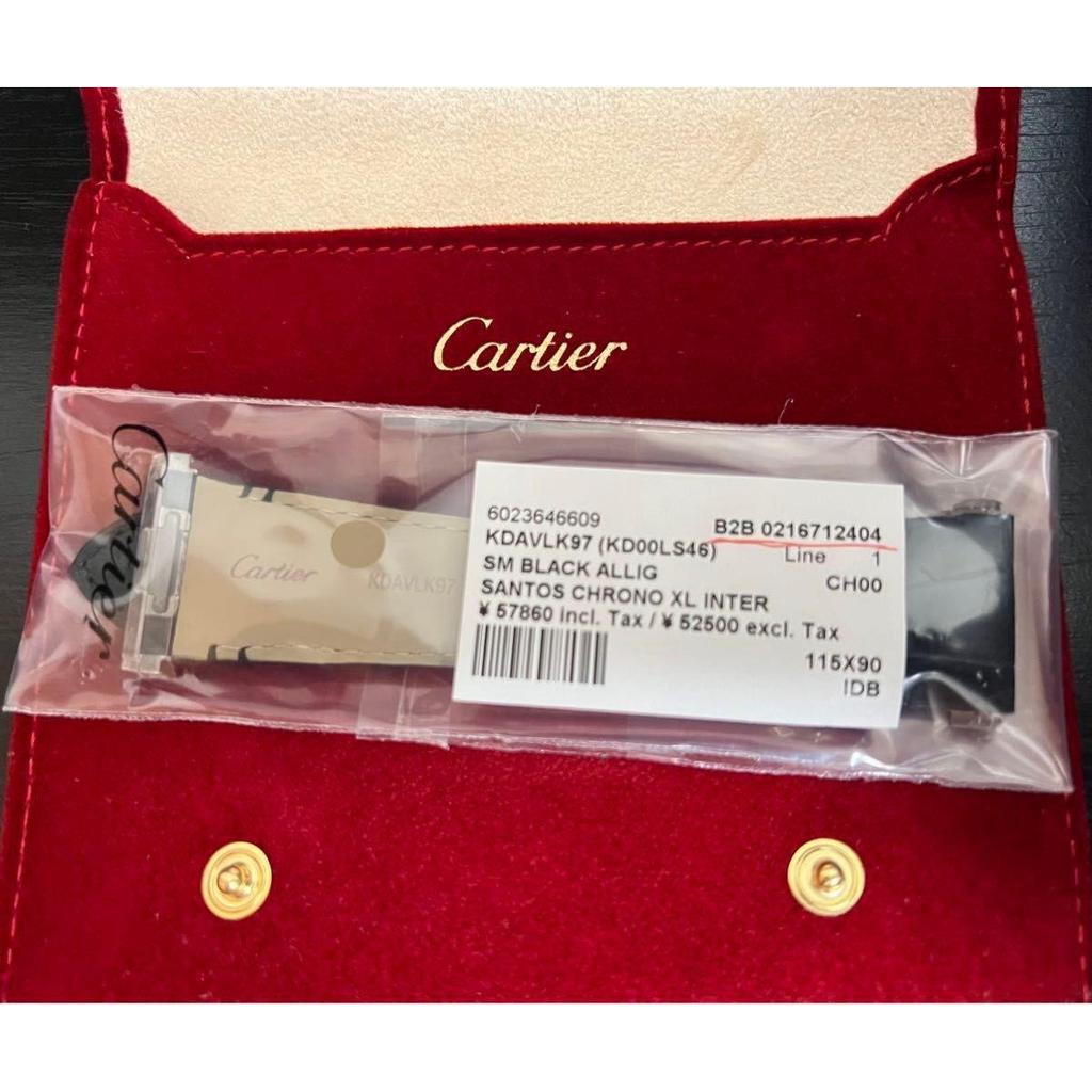 Used Cartier CARTIER Santos 100 XL Croco Band Unused Genuine Leather Belt Strap D Buckle 24MM