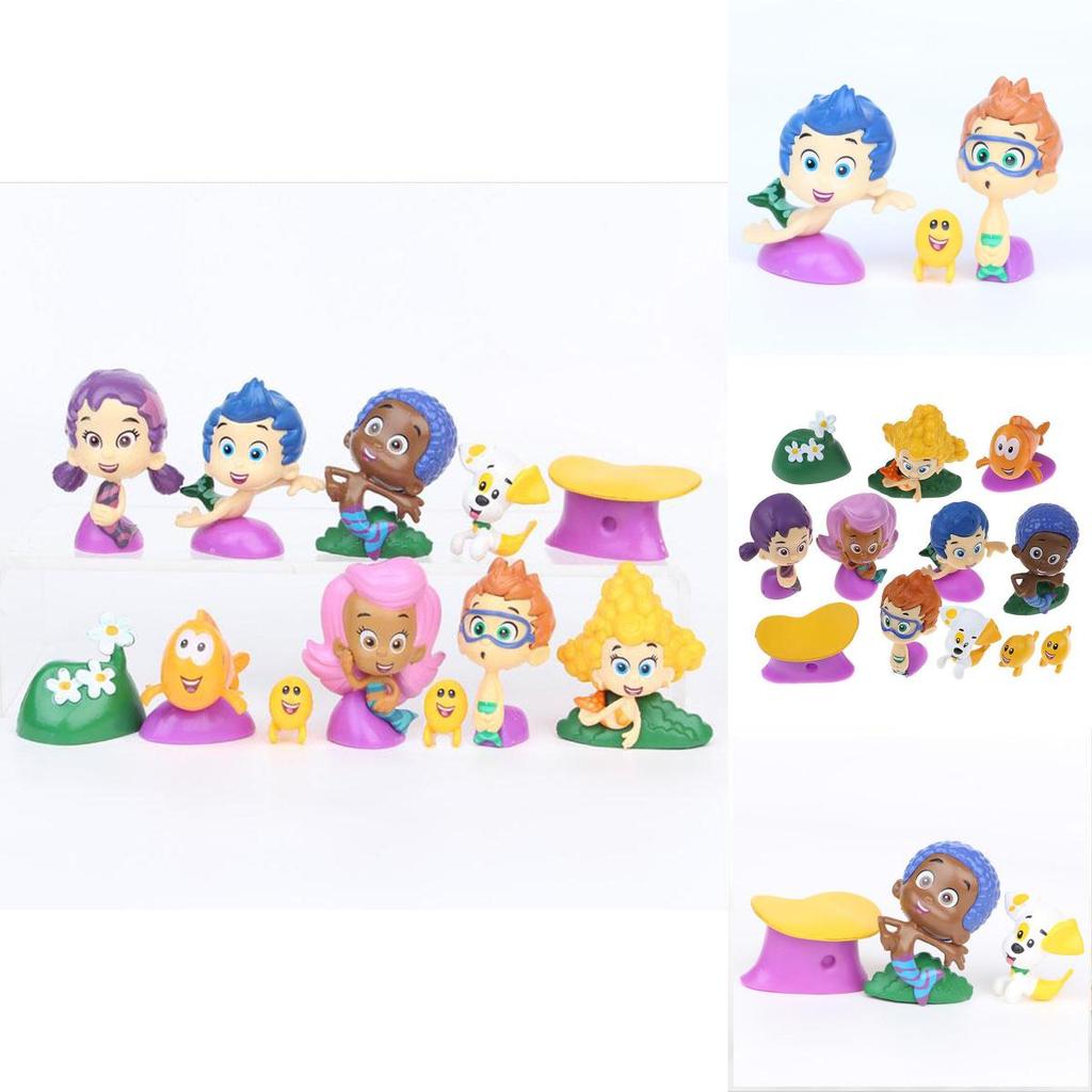Affascinante Set di 12 Pezzi Figure Bubble Guppies Giocattolo Topper per Torta con Gil Molly Nonny Deema Oona Goby