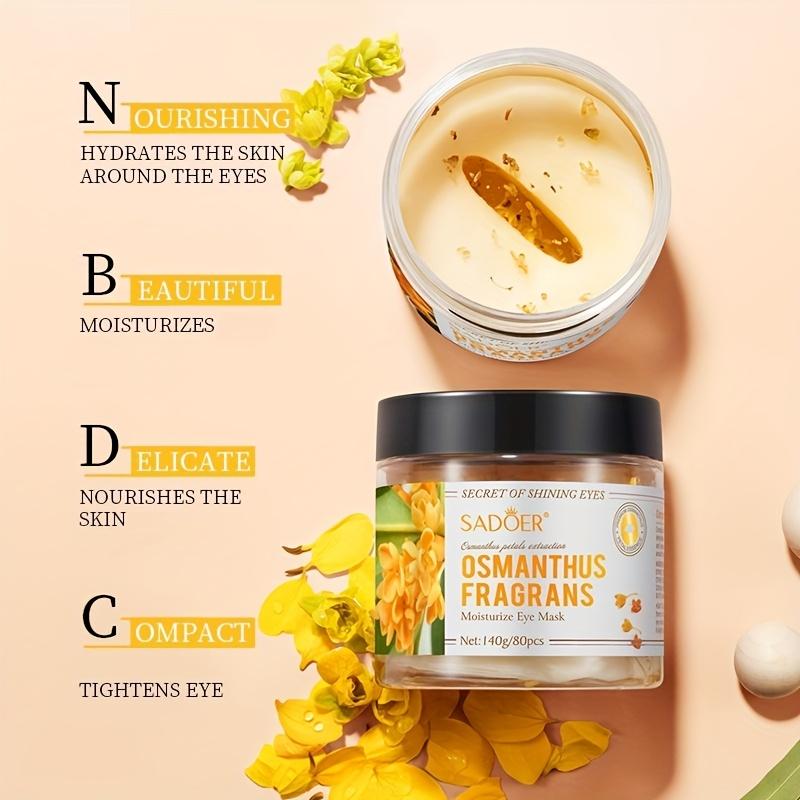 SADOER 80pcs Osmanthus Flower Eye Masks, Hydrating & Nourishing Eye Care Sheets with Glycerin, Moisturizing & Soothing Anti-wrinkle Eye Mask