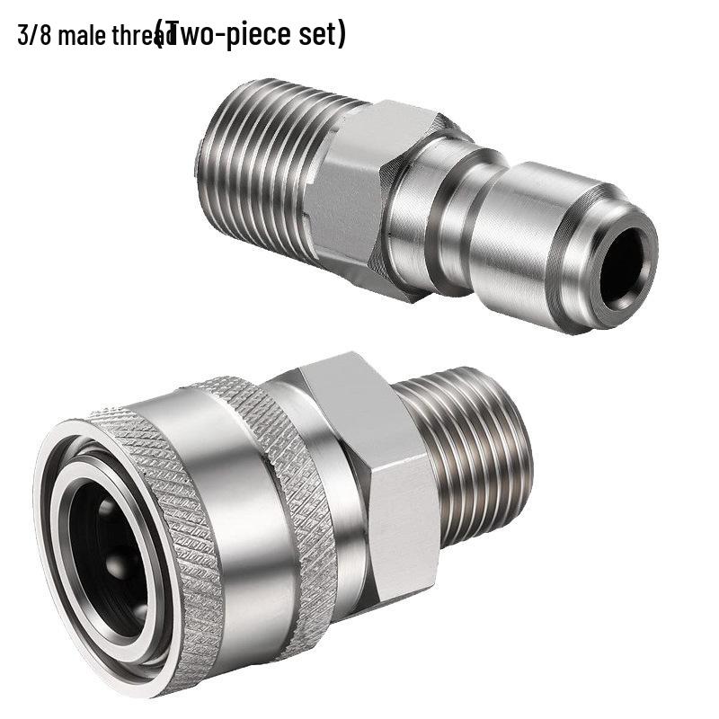 Stainless Steel 3/8 NPT Quick Connect High-Pressure Washer Fitting for Car Washers