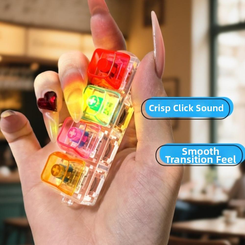 Transparent Mechanical Switch Keyboard 4 Keys Keyboard Fidget Clicker  Home Use