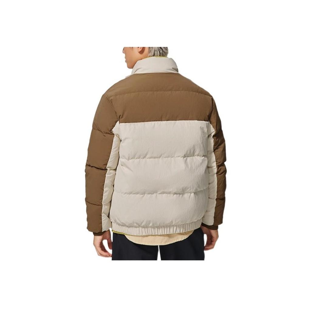 Li-Ning Sports Trend Series Logo Embroidery Concealed Zipper Thick Down Jacket Men Outerwear Brown AYMS061-6