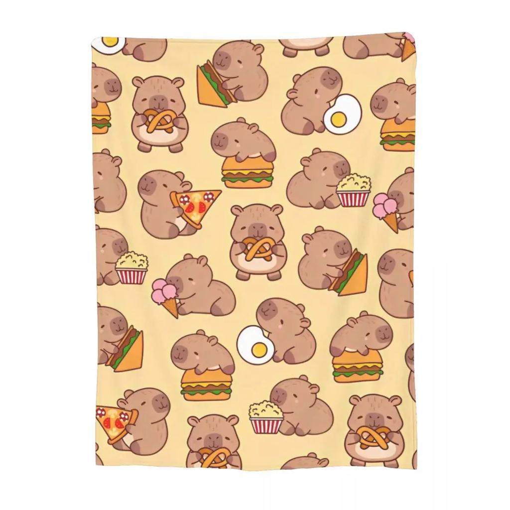 Super Soft Flannel Throw Blankets with Cute Capybara Design for Bedding Couch Cozy and Stylish Home Textile