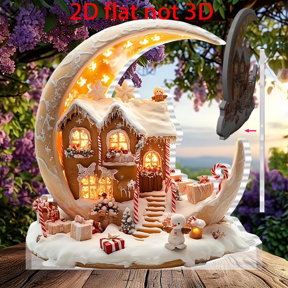 New Christmas Moon Acrylic Desktop Ornament for Home or Office