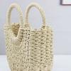 Large Capacity Straw Woven Handbag Half-Moon Shape Simple Shopping Bag  Female