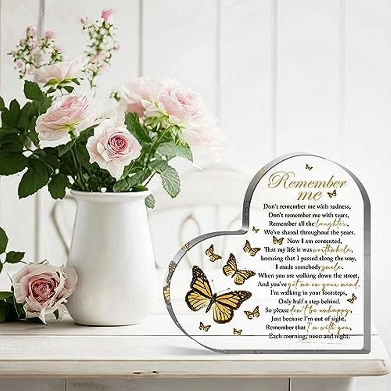 Acrylic Heart Memorial - Comforting Sympathy Gift for Loss of Loved One