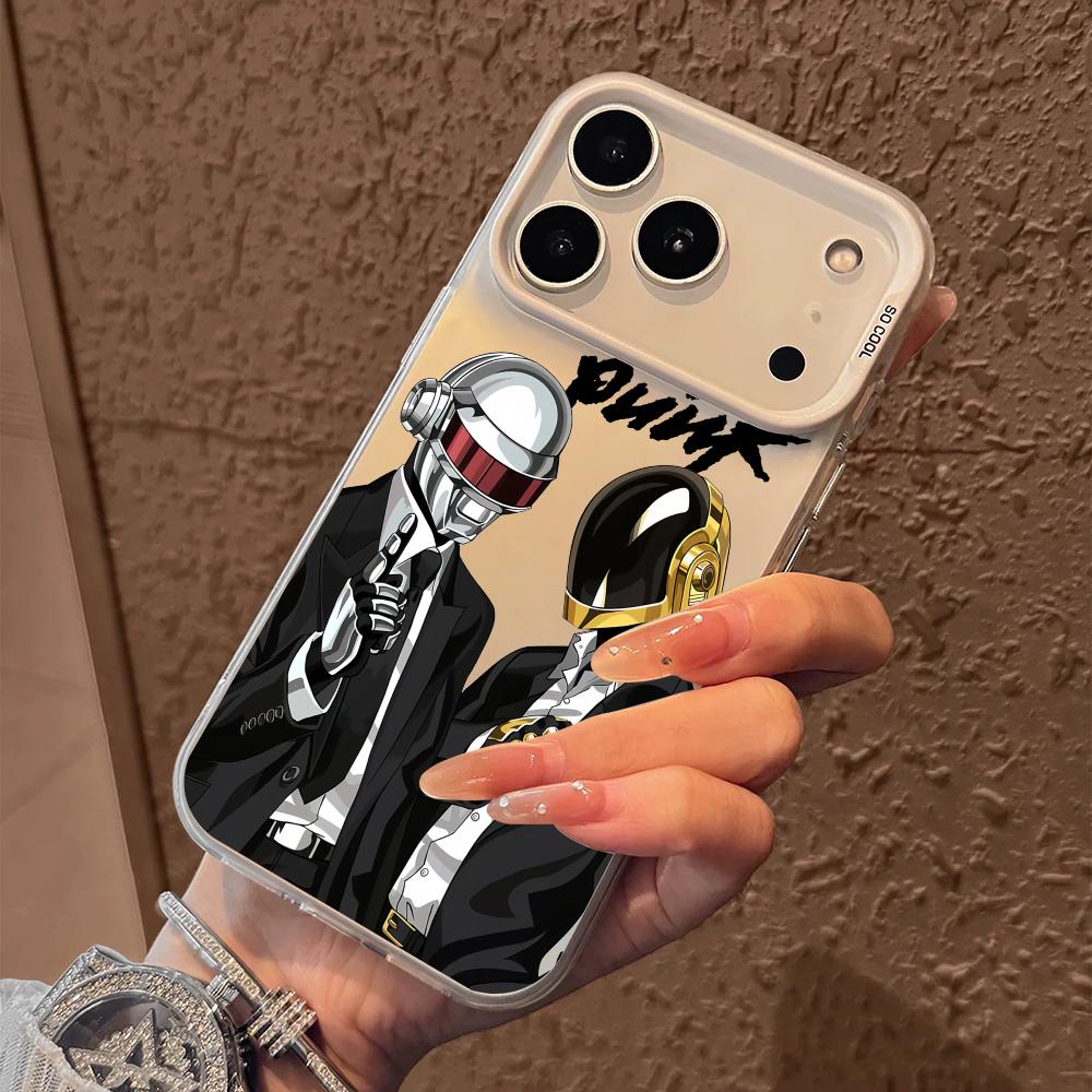Band D-Daft Punk Phone Case For iPhone 17 16 15 14 13 12 11 Pro Max Air Matte Laser Aurora Shockproof Funda