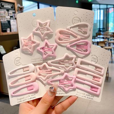 3/15Pcs Fashion Mini Pink Color Cute Little Star Hairpins For Women Sweet Heart Bb Hair Clips Pin Snap Ornaments Accessories