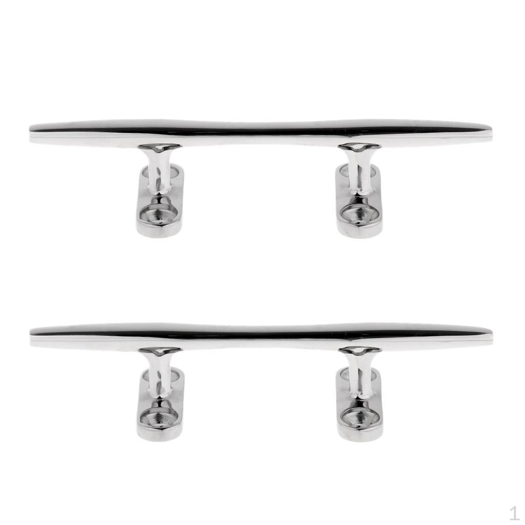 

6 + 8 Heavy Duty Stainless Steel Marine Boat Dock Deck Line Rope Cleat