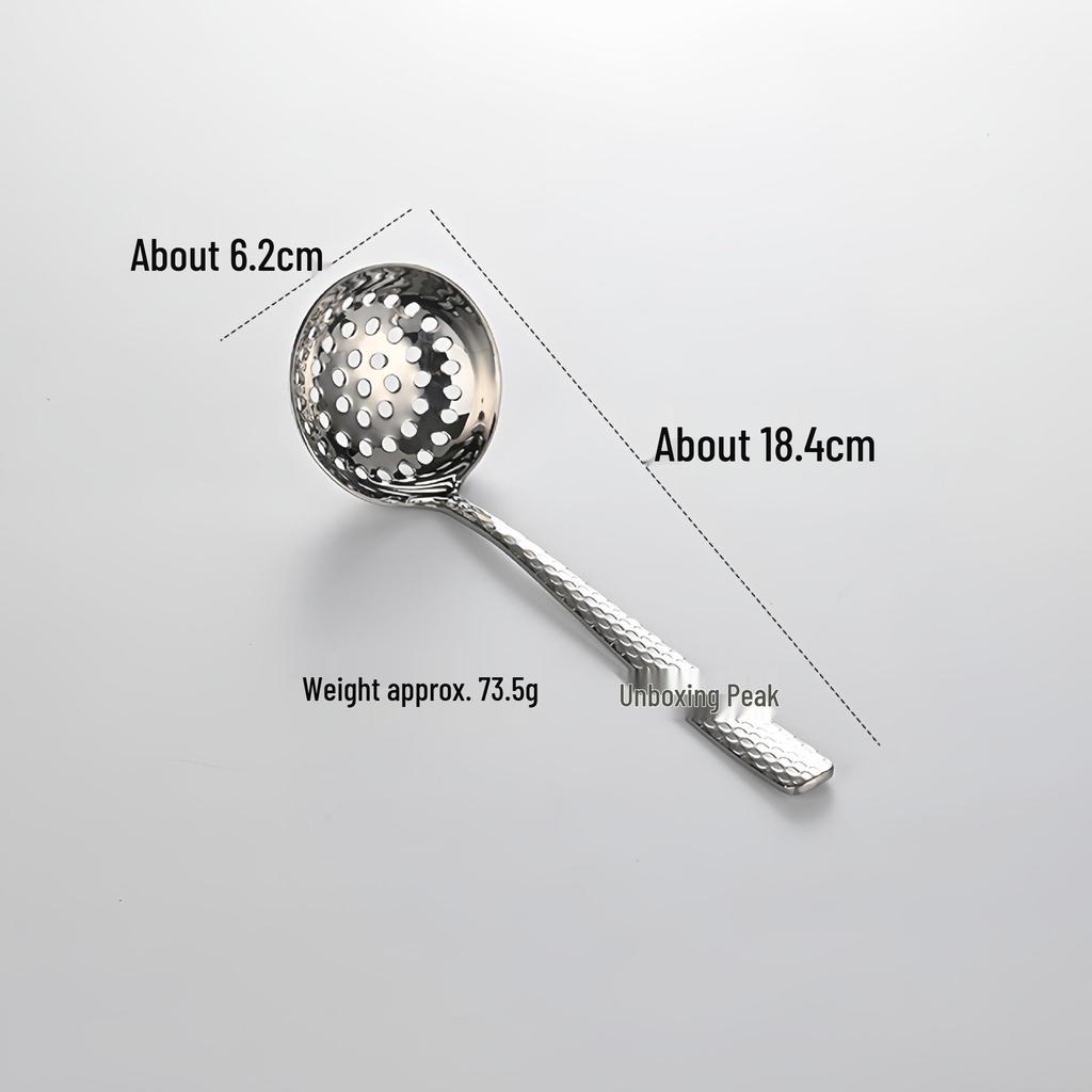 304 Stainless Steel Hammered Texture Soup Ladle - Long Handle for Hotel or Home Use