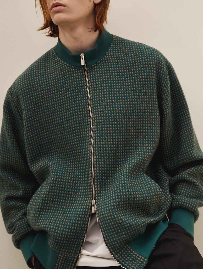 Juan Homme Wool Zip Up Jacket (Green)