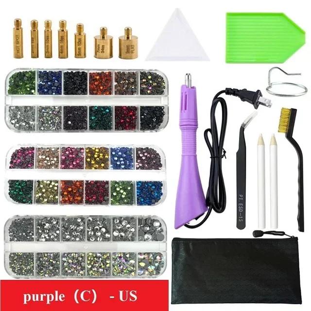 Rhinestones Applicator Kit, Bedazzler Kit with Rhinestones, Hot Fix Rhinestone Setter Tool Kit,Heat Fixed Machine Gun Set Fabric