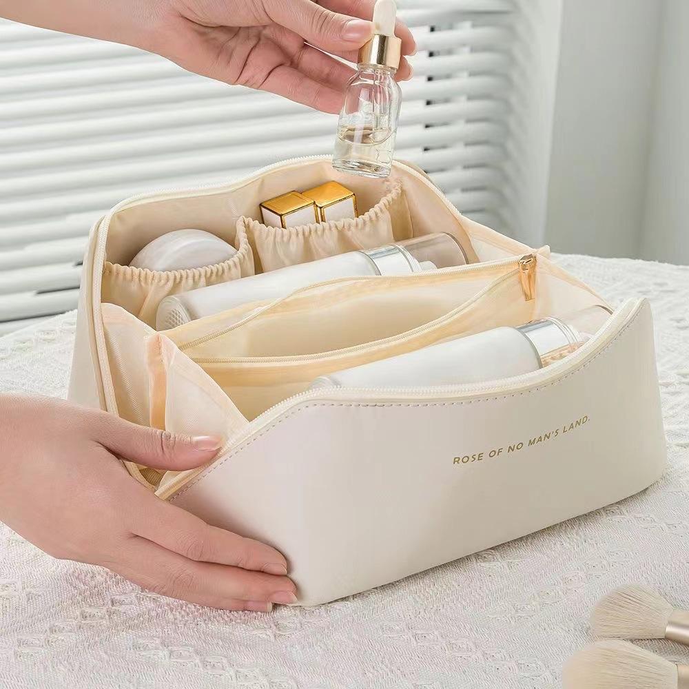 PU High-end Pillow Bag, Multi-layer Makeup Bag, Storage for Travel, Toiletries Bag, Thickened Makeup Storage Bag, Storage Bag