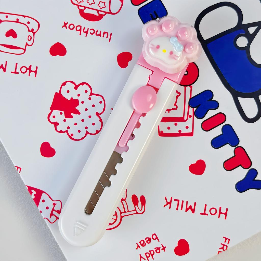 Cute Rabbit Craft Knife Portable Mini Box Cutter for Students Cartoon Retractable Utility Blade for Package Unboxing Cutter