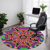 1PC Psychedelic Flower Mandala Office Round Rug, Non Slip, Soft and Durable Office Rug for Interior Decoration, Perfect for Office