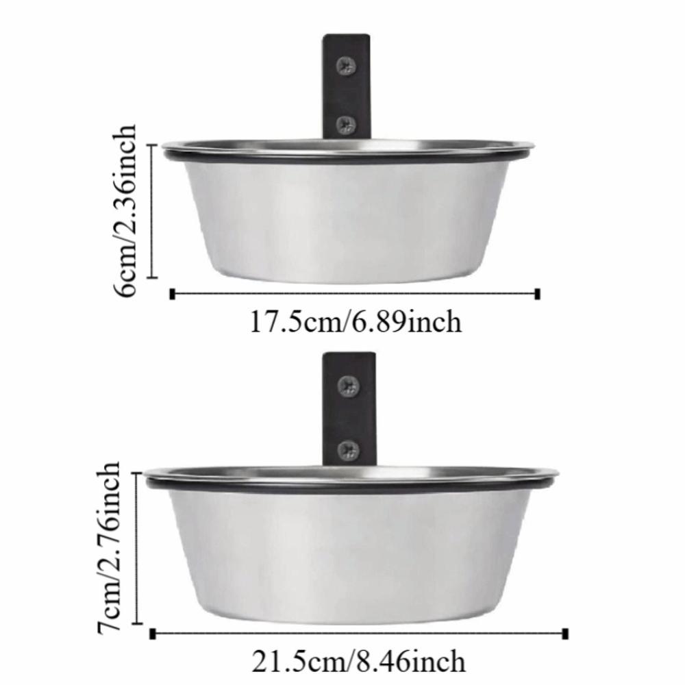 Foldable Hanging Pet Bowl Anti Slip Wall Mounted Cat Food Water Bowl Multifunction Anti Vomiting Stationary Dog Cage Bowl