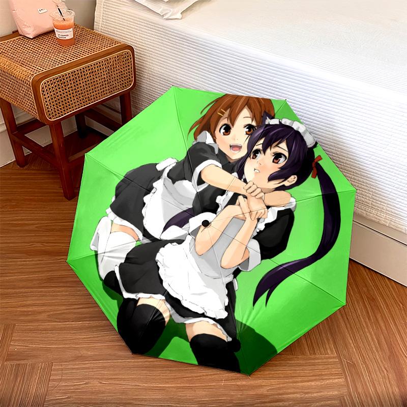 Maid Pattern, Automatic Folding Umbrella, Portable and Foldable Design, 8 Ribs, a Christmas or Birthday Gift.