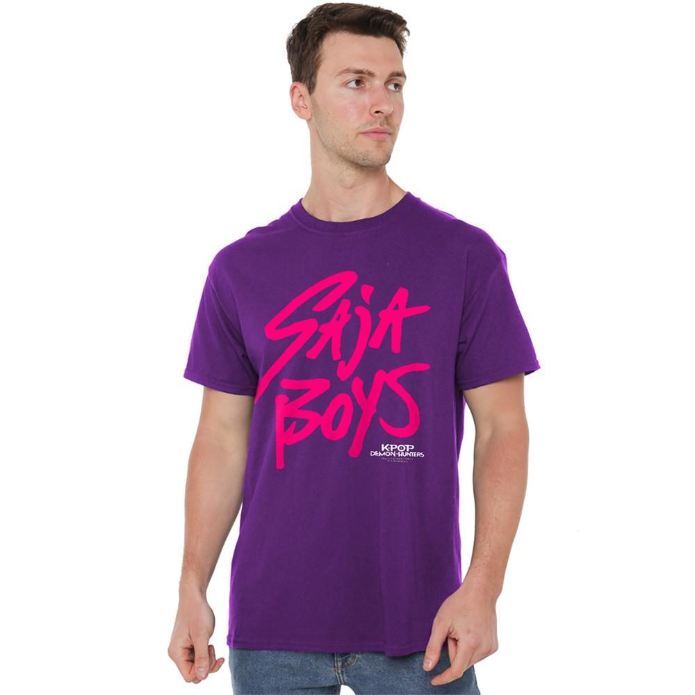 K-Pop Demon Hunters Saja Boys Pink Logo Unisex T-Shirt Purple XXXXL