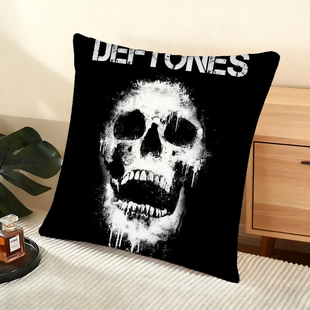Cushion Cover Silky Short Plush Home Sofa Cushion Cover - Invisible Zipper Home Decoration Cool D-Deftones Band