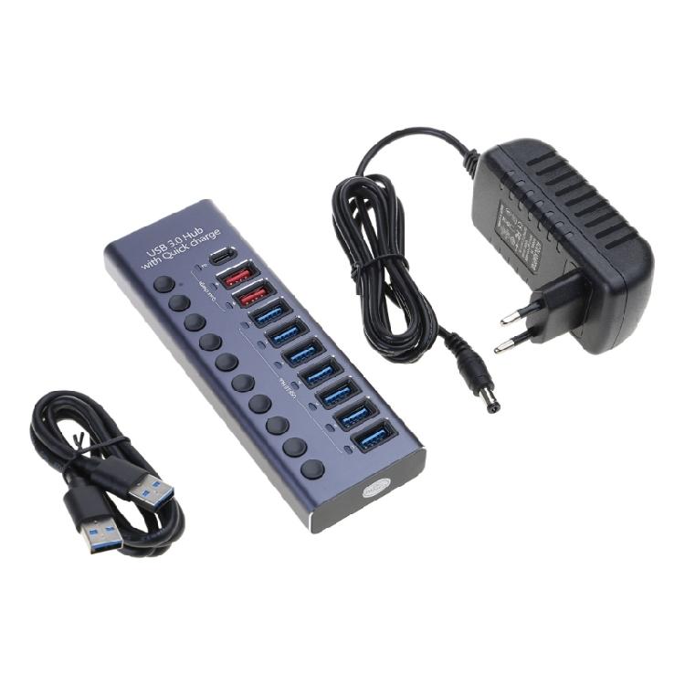 

1 Set USB 3.0/Type C Hub with Power Adapter for Laptop Computer HDD USB Fan Lamp