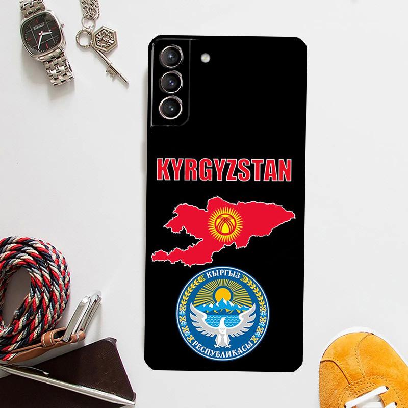 Kyrgyzstan Flag Case For Samsung Galaxy S24 Ultra S20 S21 S22 S23 Plus S9 S10 S24 FE S25 Ultra Cover Coque