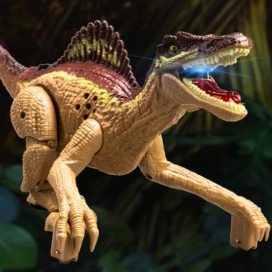 RC Dinosaur Toy Vivid Look Realistic Spinosaurus Model Simulated Walking Creative Early Education Smart Toy Infrared Remote Control Dinosaur Kids