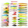 Mixed 43pcs Minnow Hard Baits Combo Colorful Artificial Fishing Lures Set Carp Lure Kits Peche Pesca Fish Bait Set