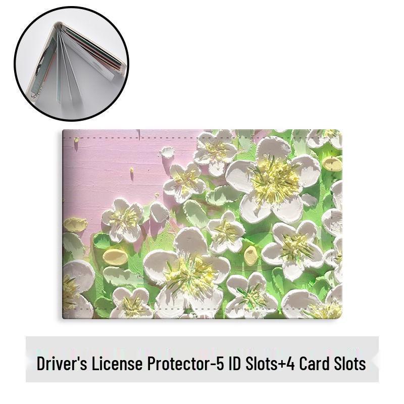 Oil Painting Leather Driver's License & Registration Protective Case