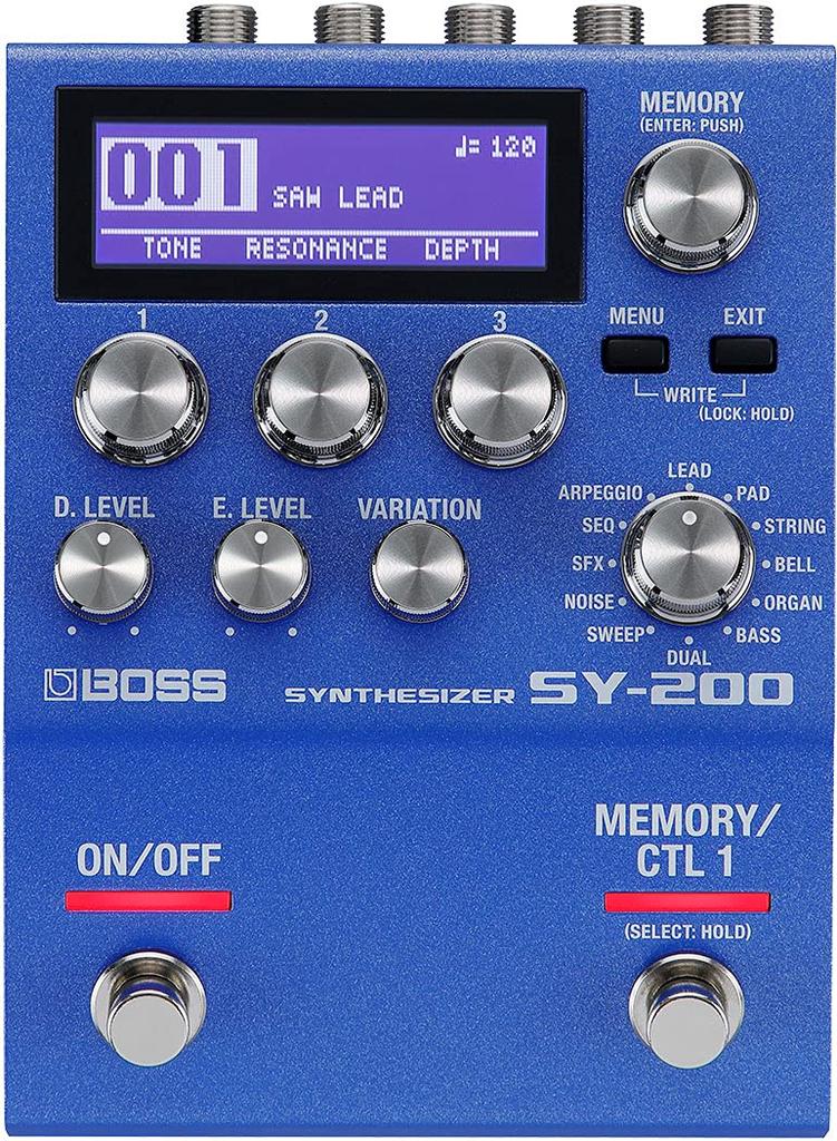 BOSS Guitar with AC Adapter or AA Battery Perfect for Band Recording SY-200 Synthesizer, Latency-Free, Display, Guitar/Bass Modes, Operation,