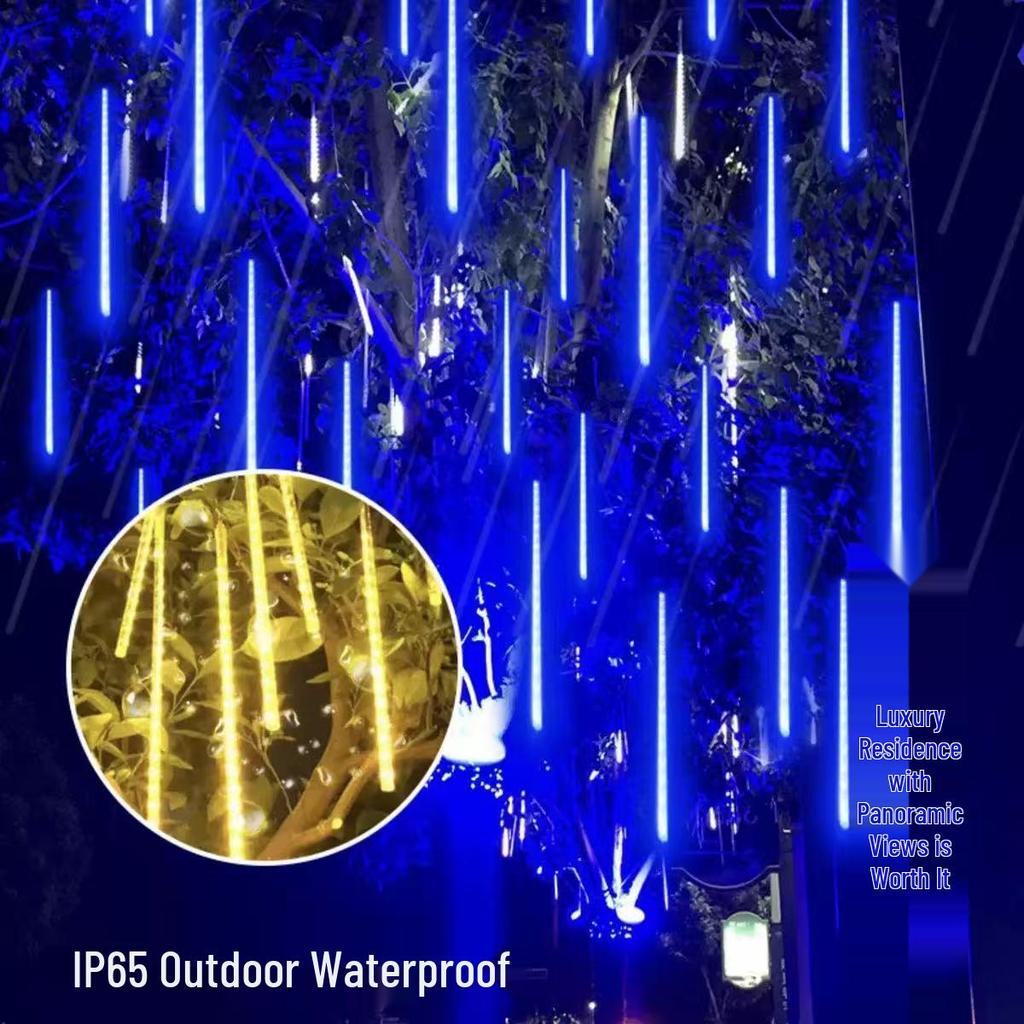LED Meteor Shower String Lights - Outdoor Christmas Decoration, Colorful Festival Atmosphere Running Lights